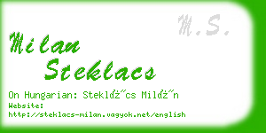 milan steklacs business card